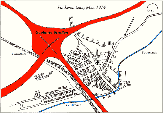 Fl&auml;chennutzungsplan Zazenhausen von 1974